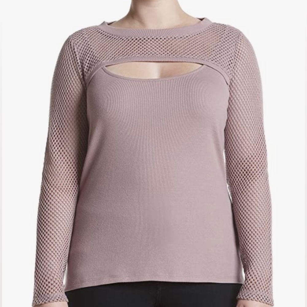 NWT Democracy Athleisure Mesh Popover Top